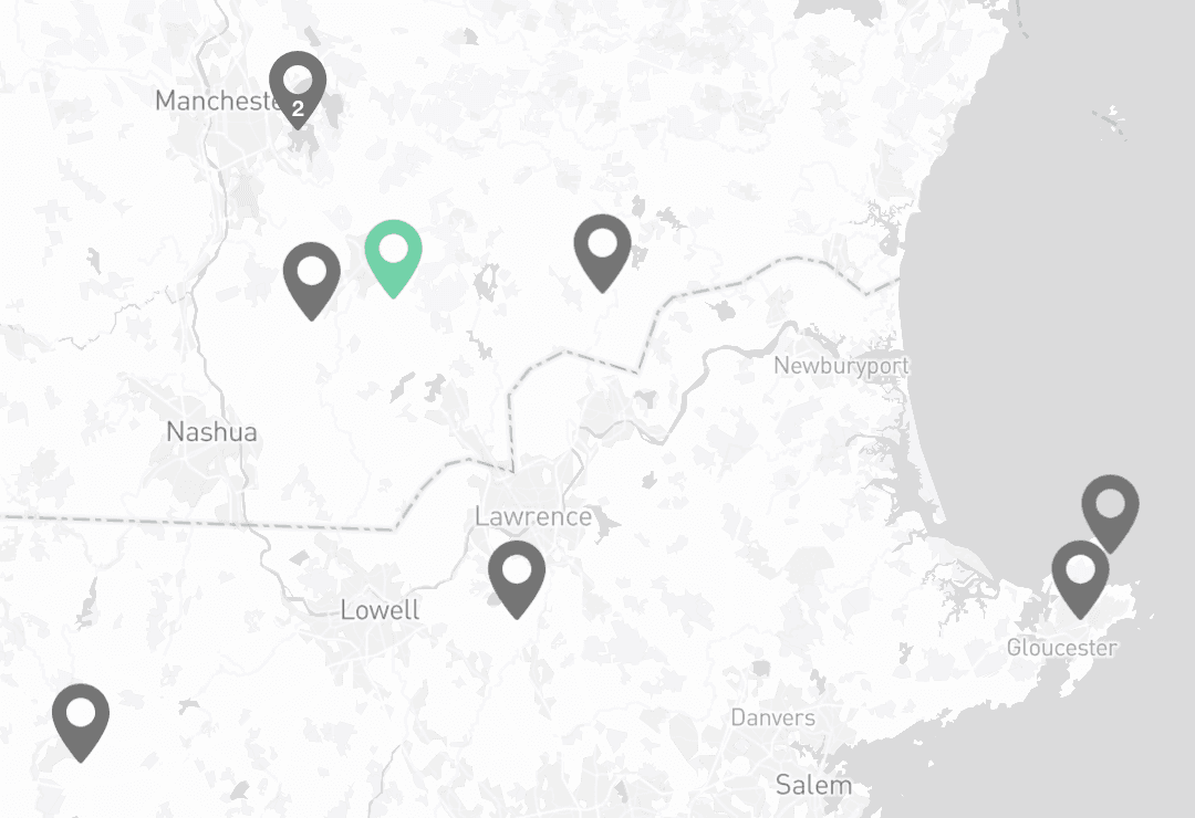 Map of nearby operations ranked by drivable distance